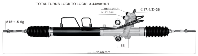Motorrad Ersatzteile - Servolenkungsgetriebe 44200-26560 8Z6P2485 TOYOTA